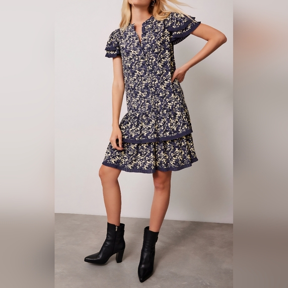 Mint Velvet Floral Tiered Dress M - Picture 1 of 9